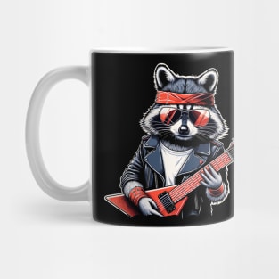 Guitar Rock Music Concert Band Festival Funny Raccoon Mug